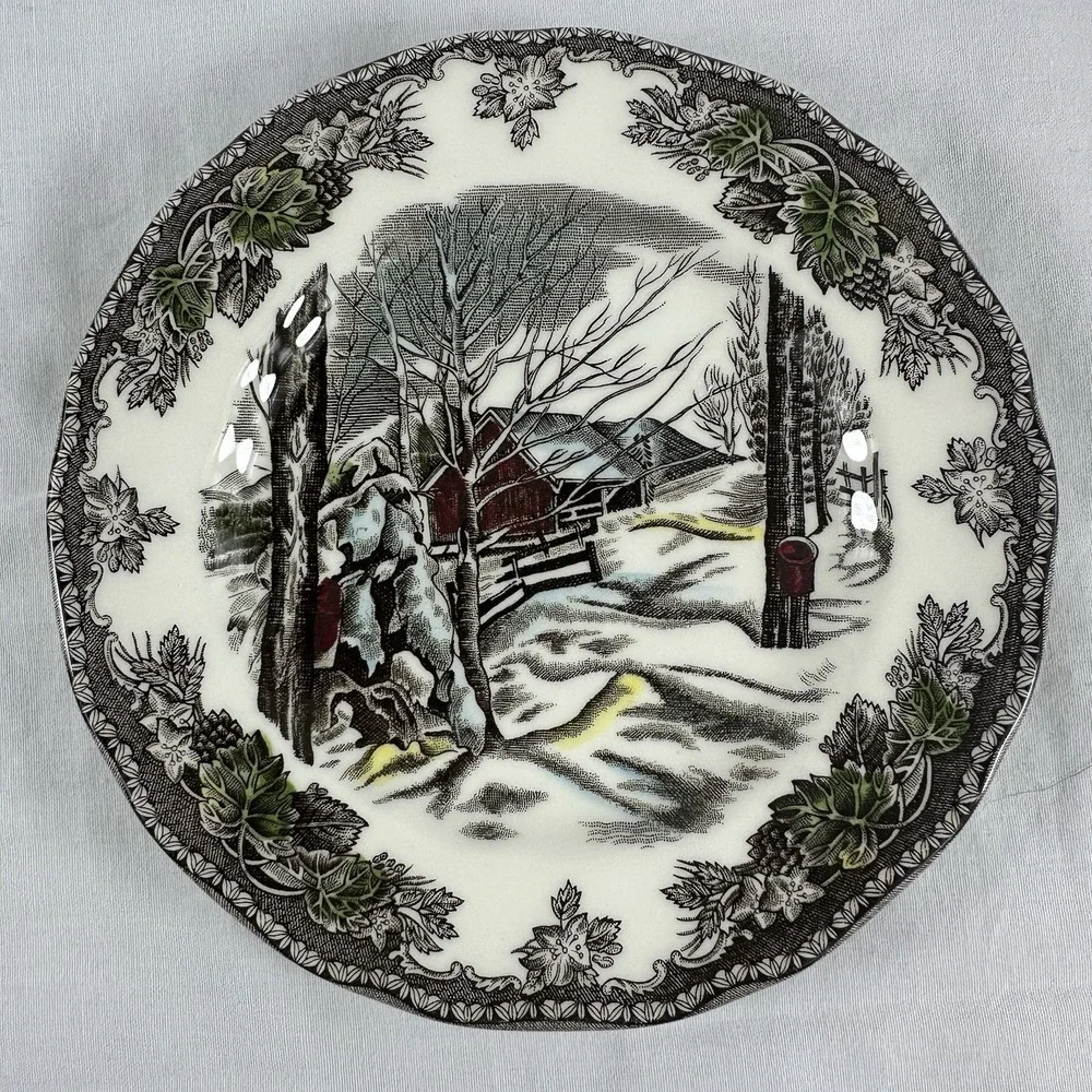 Vintage 3 Johnson Bros Plates Friendly Village Sugar Maples Bread & Butter 6